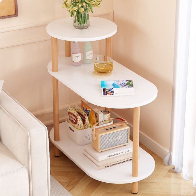 Three-Tier Solid Wood End Table