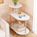 Three-Tier Solid Wood End Table