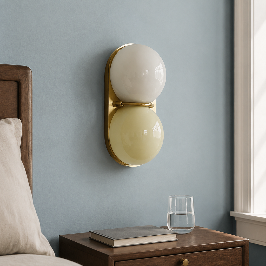 Mirea Double Globe Glass Wall Sconce