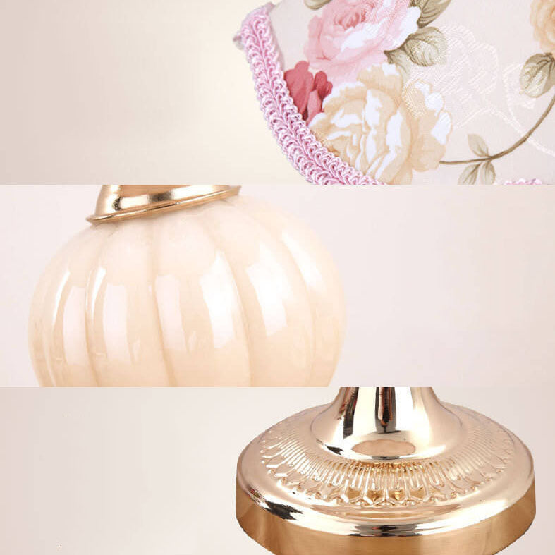 Nordic Floral Glass Table Lamp