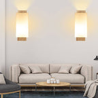 Wood & Glass Column Wall Sconce