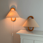 Wood Pleated Semi-Circle Wall Sconce
