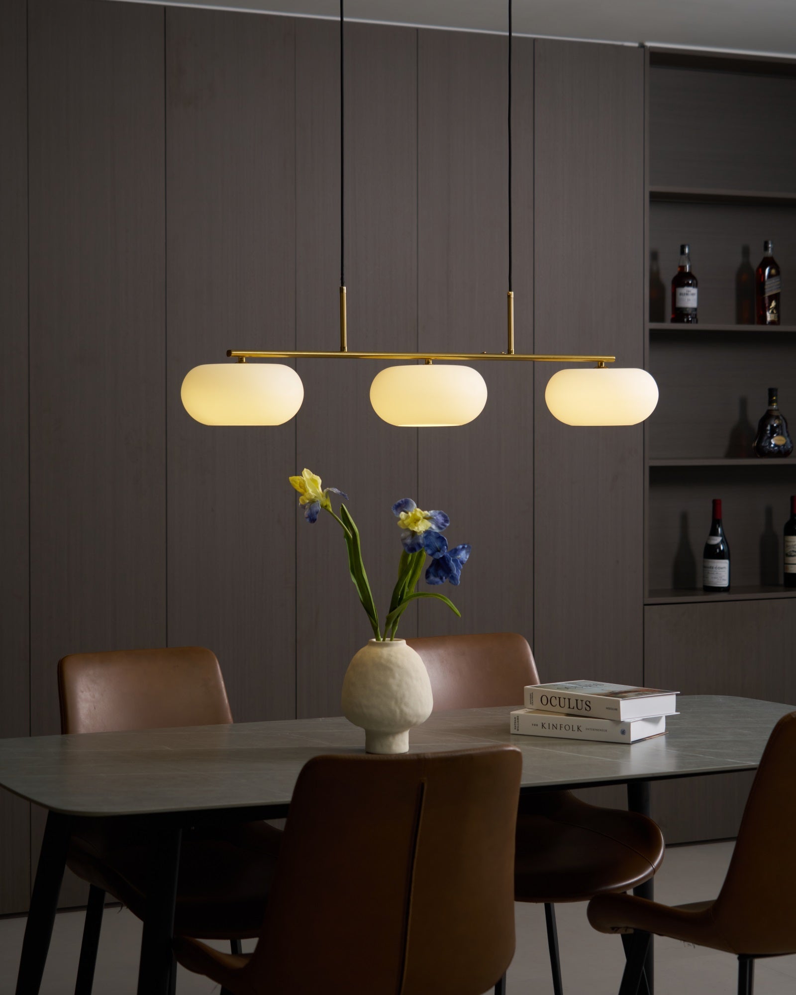 Sculptural Triple Pendant Light