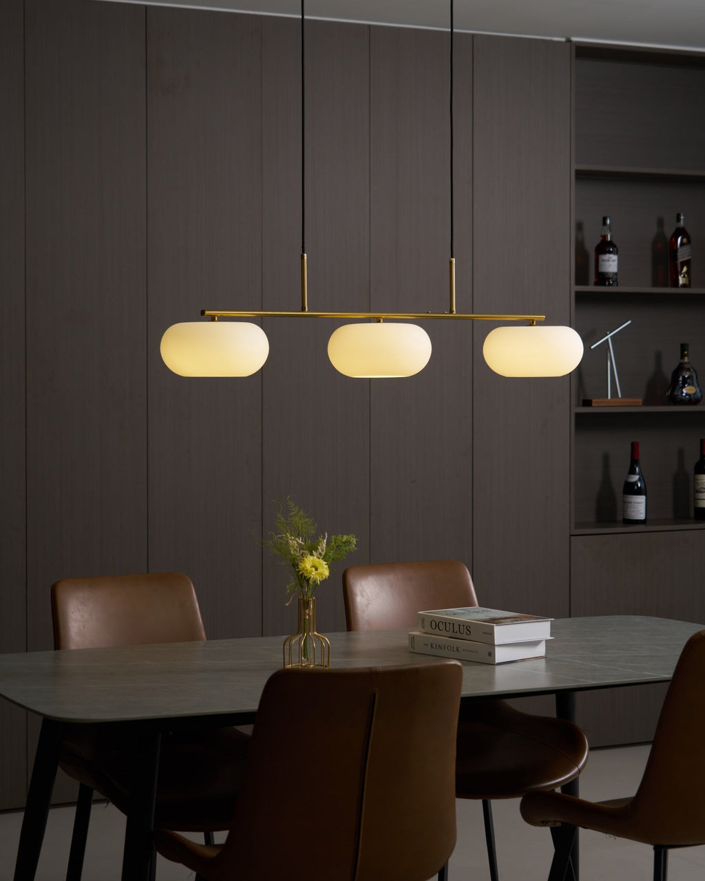 Sculptural Triple Pendant Light