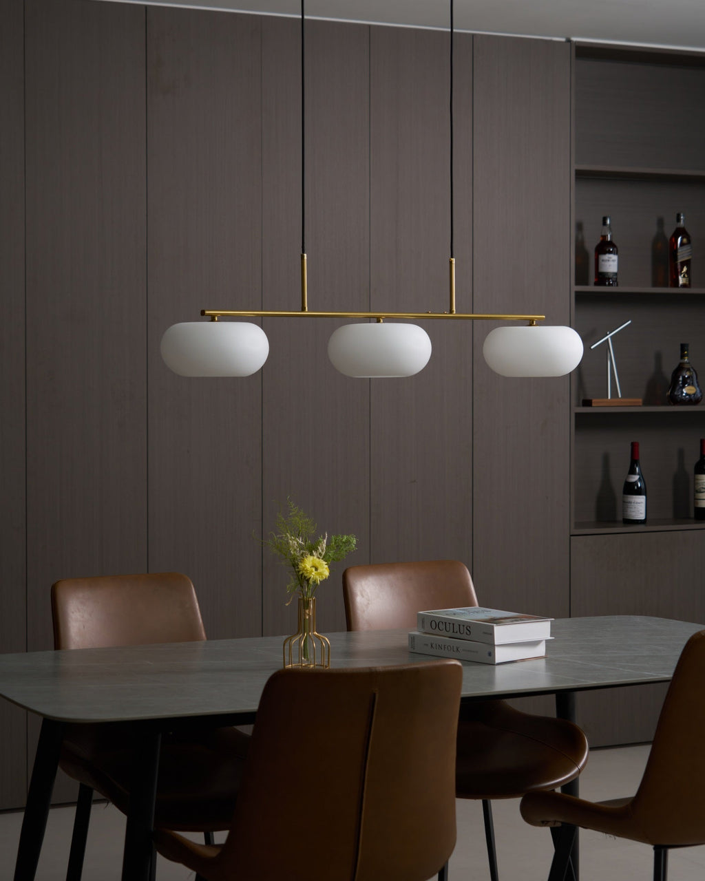 Sculptural Triple Pendant Light