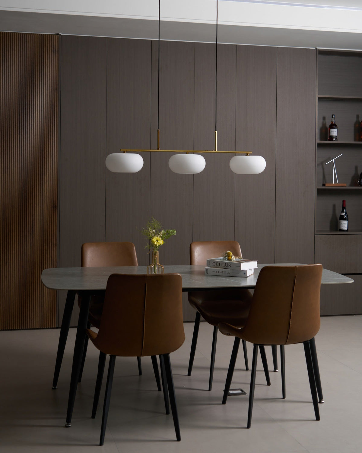 Sculptural Triple Pendant Light