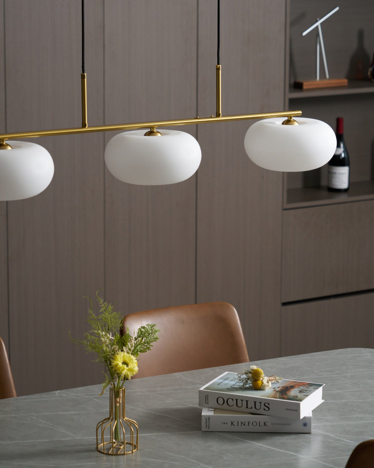 Sculptural Triple Pendant Light