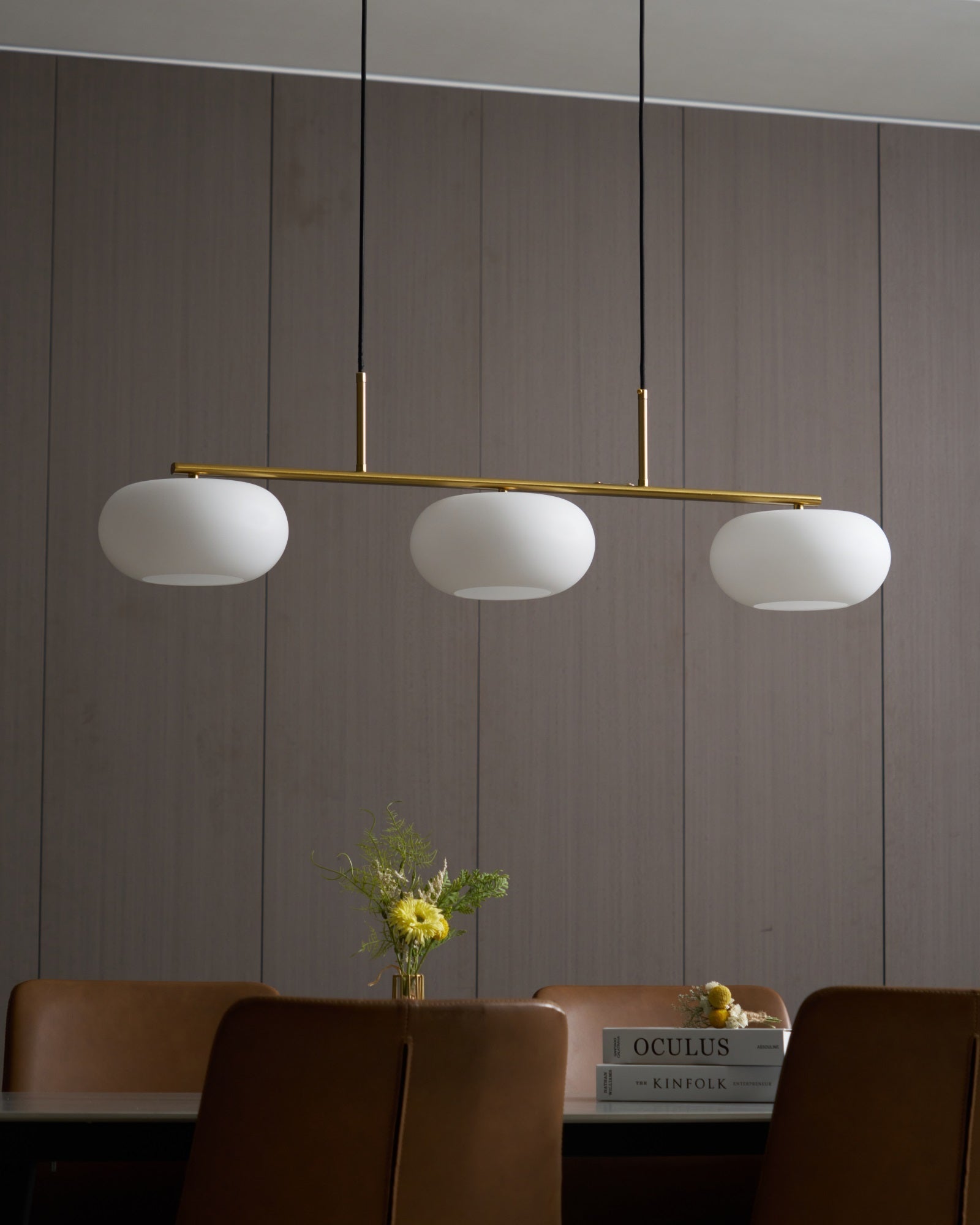 Sculptural Triple Pendant Light