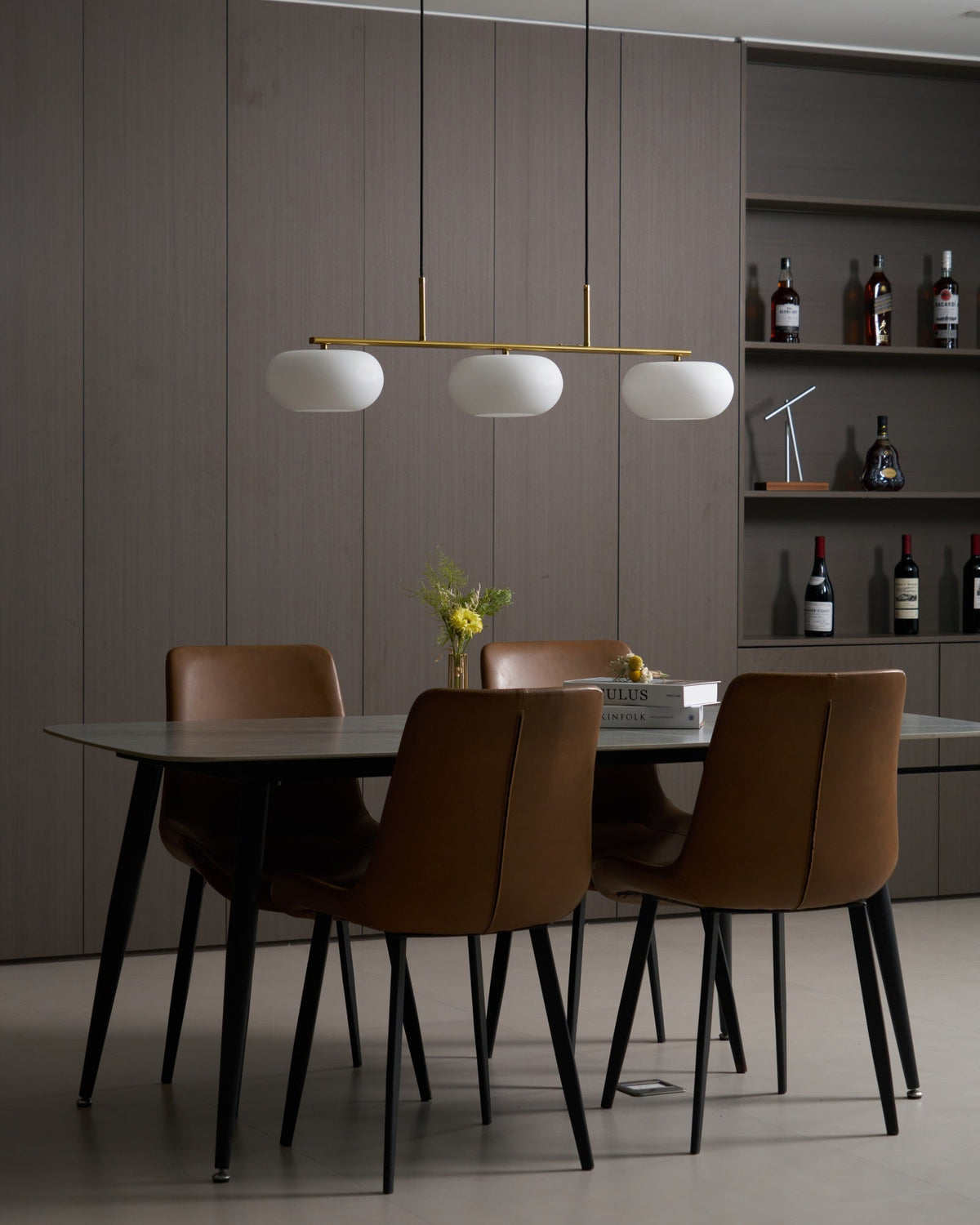 Sculptural Triple Pendant Light