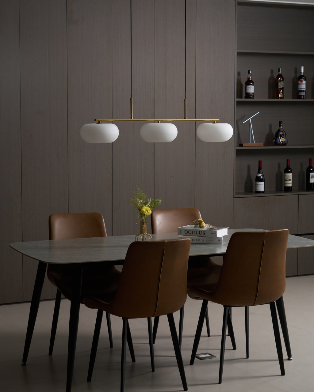 Sculptural Triple Pendant Light