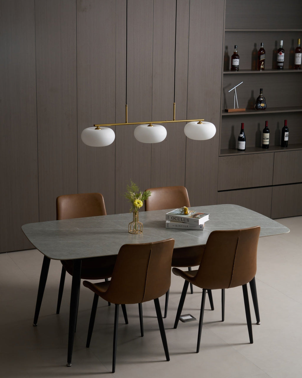 Sculptural Triple Pendant Light