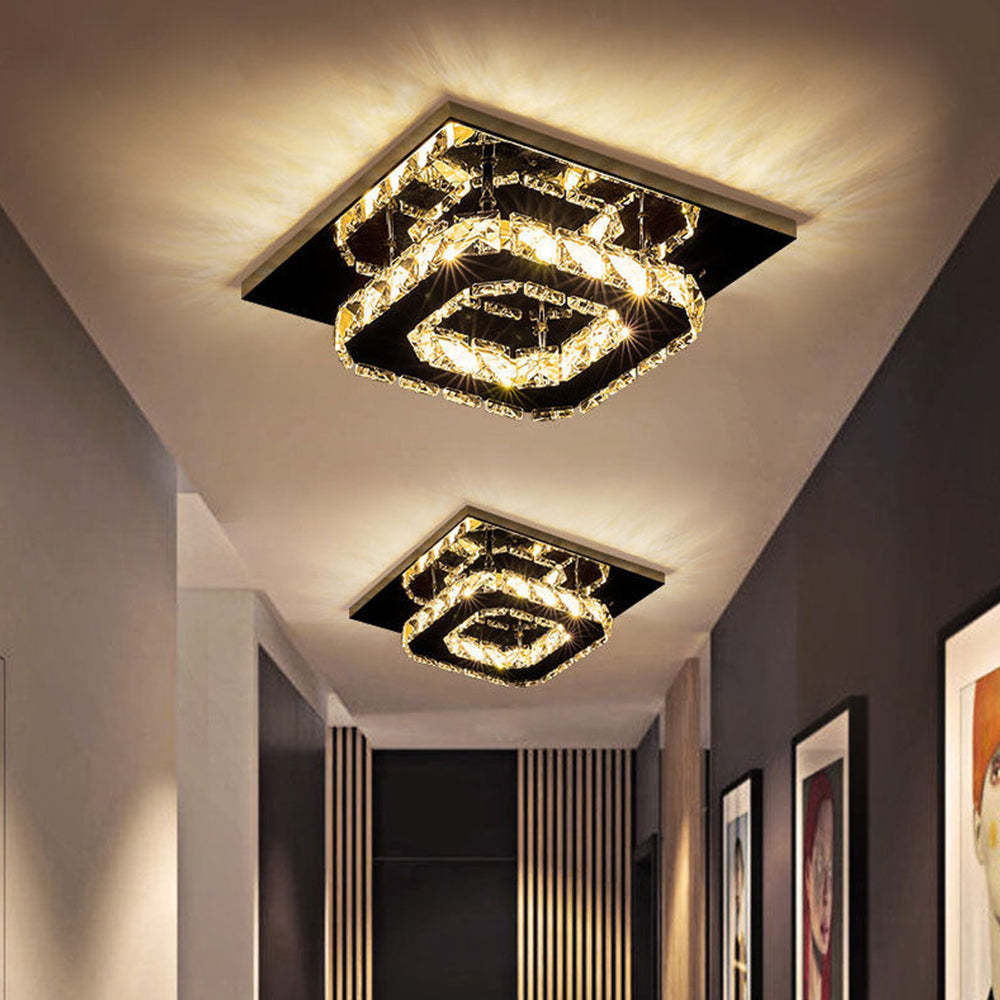 Crystal Flush Ceiling Light