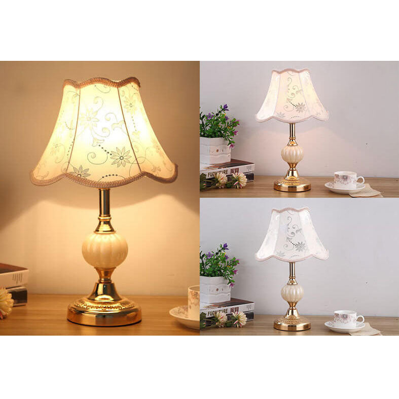 Nordic Floral Glass Table Lamp