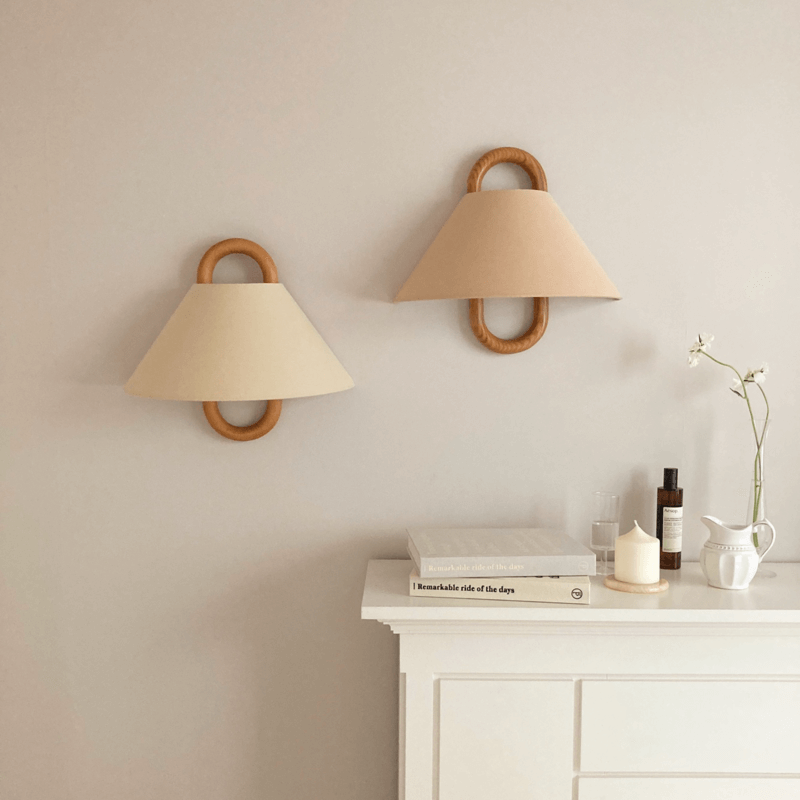 Wood Pleated Semi-Circle Wall Sconce