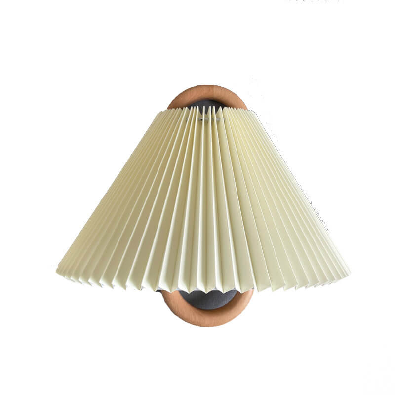 Wood Pleated Semi-Circle Wall Sconce