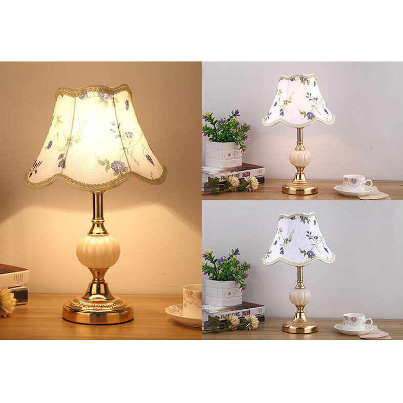 Nordic Floral Glass Table Lamp