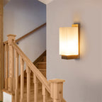 Wood & Glass Column Wall Sconce