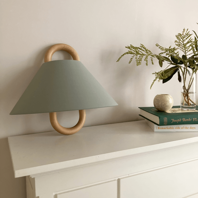 Wood Pleated Semi-Circle Wall Sconce