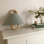 Wood Pleated Semi-Circle Wall Sconce