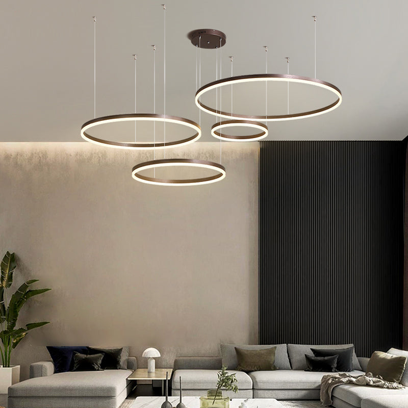 Arisha Ring Pendant Light – Modern Black and Gold Circular Ceiling Fixture