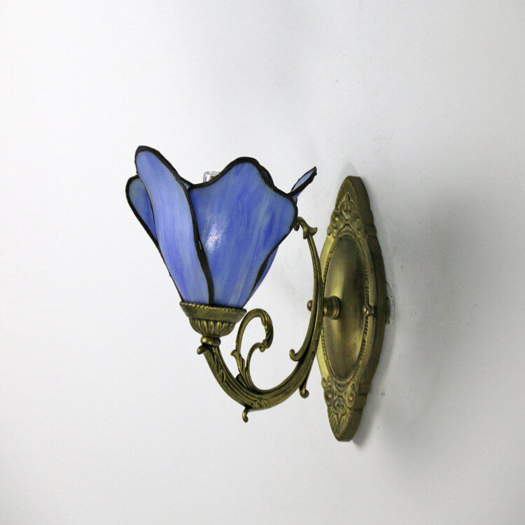 Tiffany Petal Stained Glass Wall Sconce