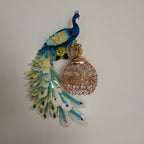 Peacock Crystal Ball Wall Sconce