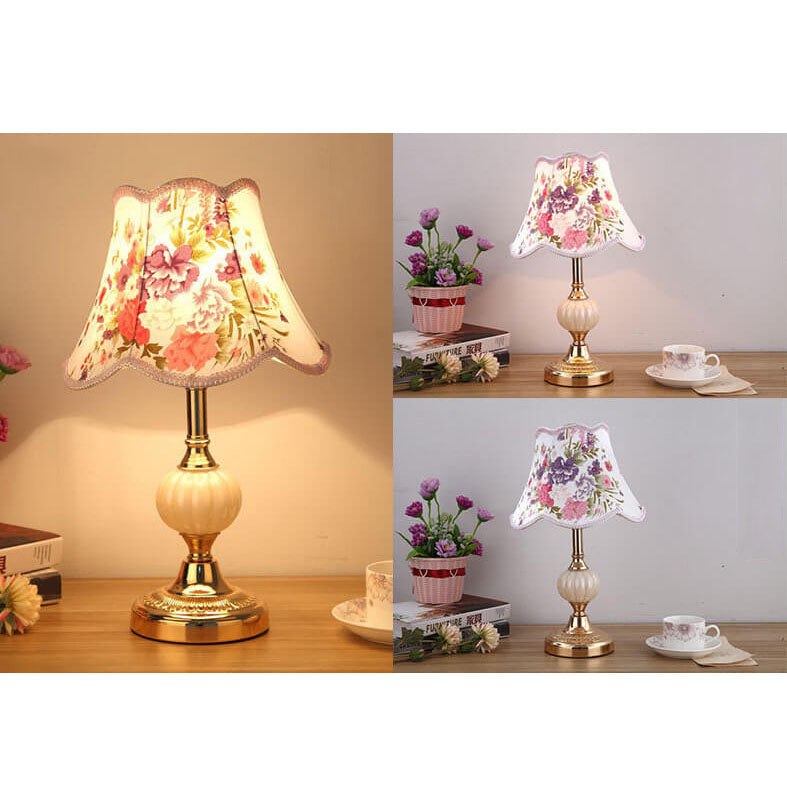 Nordic Floral Glass Table Lamp