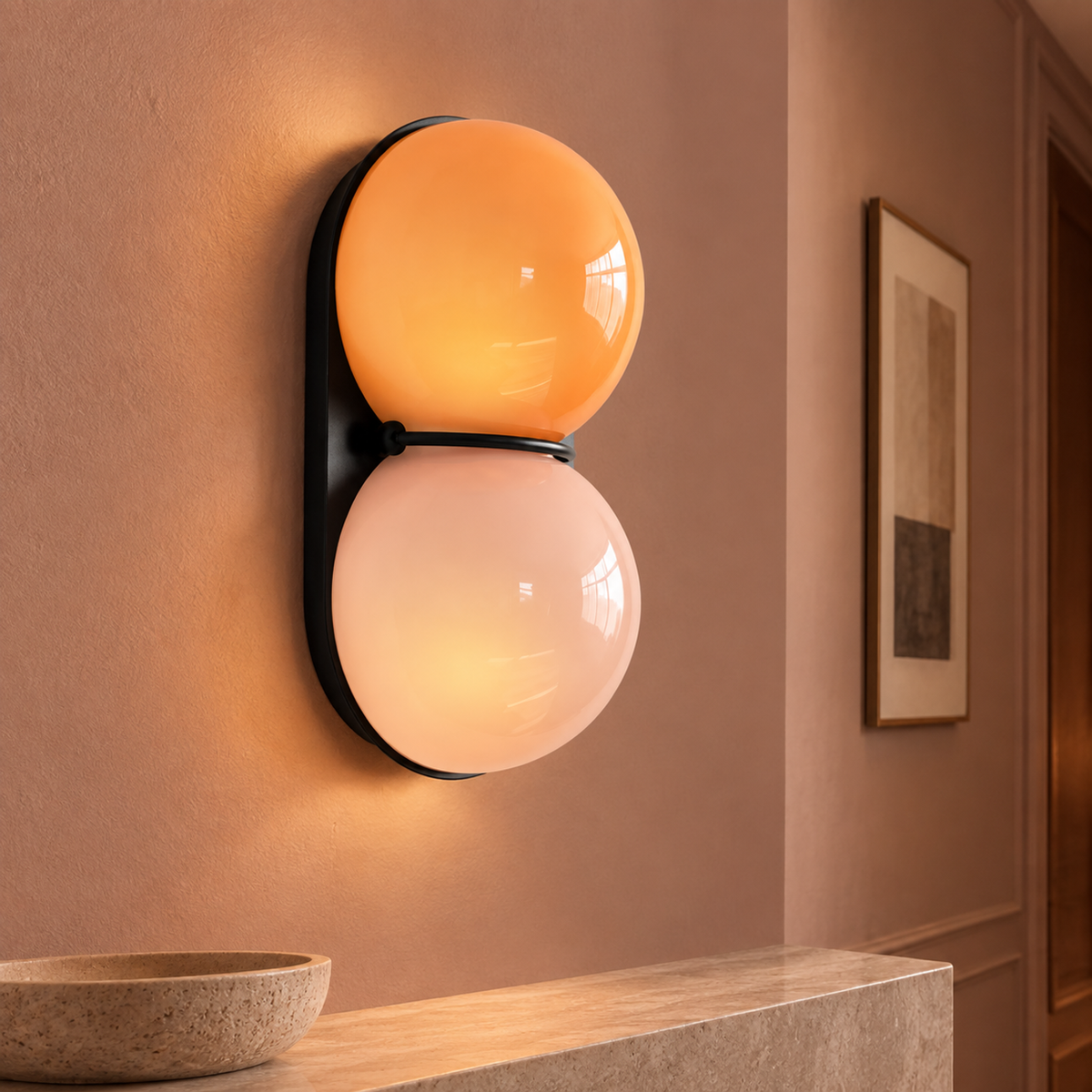 Mirea Double Globe Glass Wall Sconce