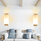 Wood & Glass Column Wall Sconce