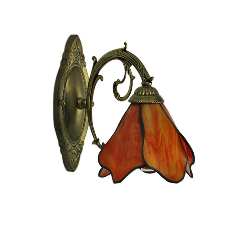 Tiffany Petal Stained Glass Wall Sconce