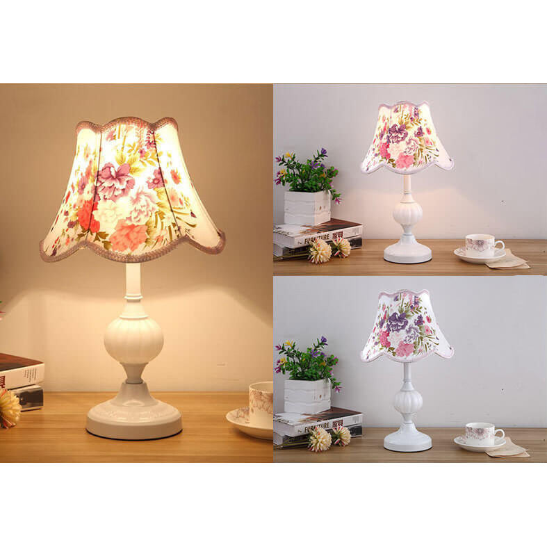 Nordic Floral Glass Table Lamp