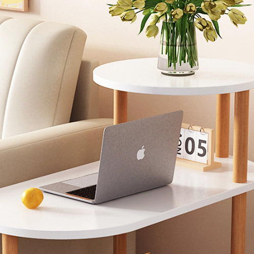 Three-Tier Solid Wood End Table