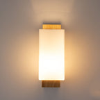 Wood & Glass Column Wall Sconce