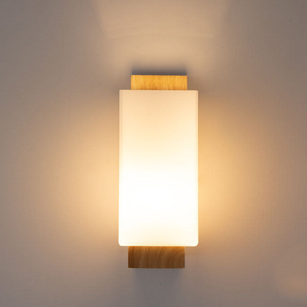 Wood & Glass Column Wall Sconce