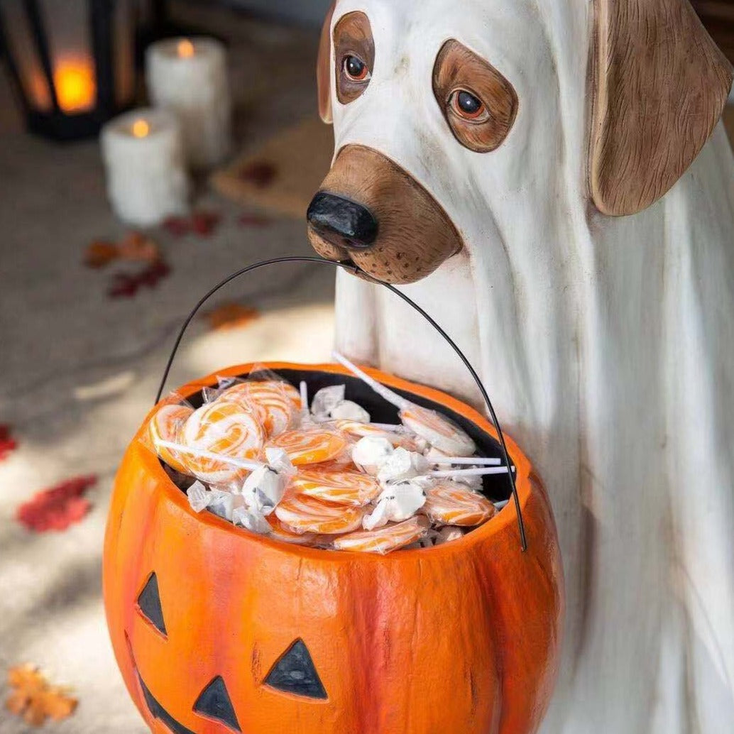 Pumpkin Puppy Garden Decor