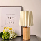 Korean Pleated Wood Table Lamp