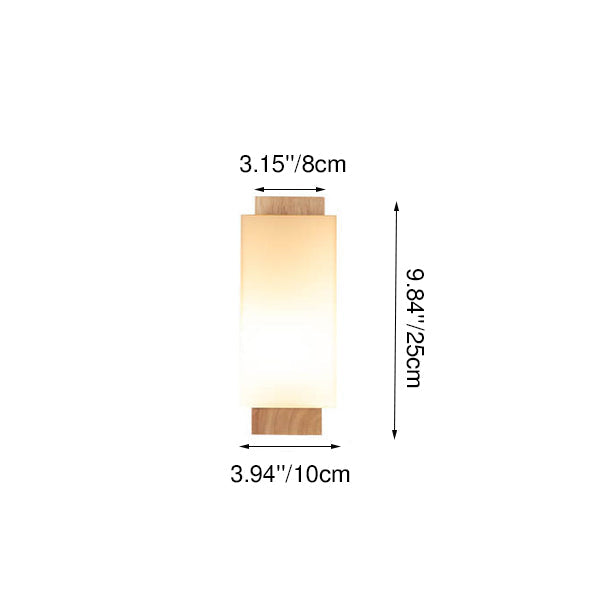 Wood & Glass Column Wall Sconce