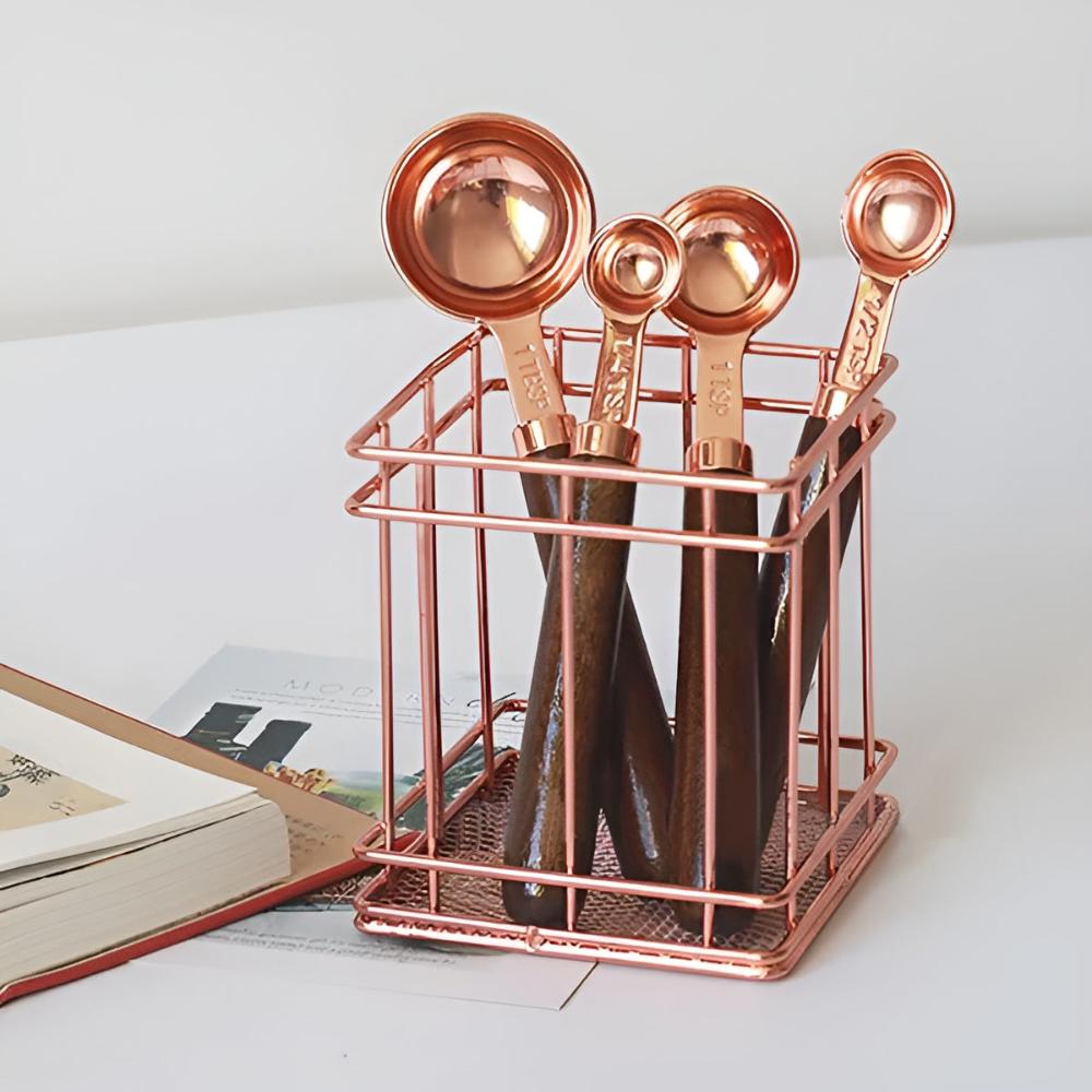 Copper Measuring Cup and Spoon Set