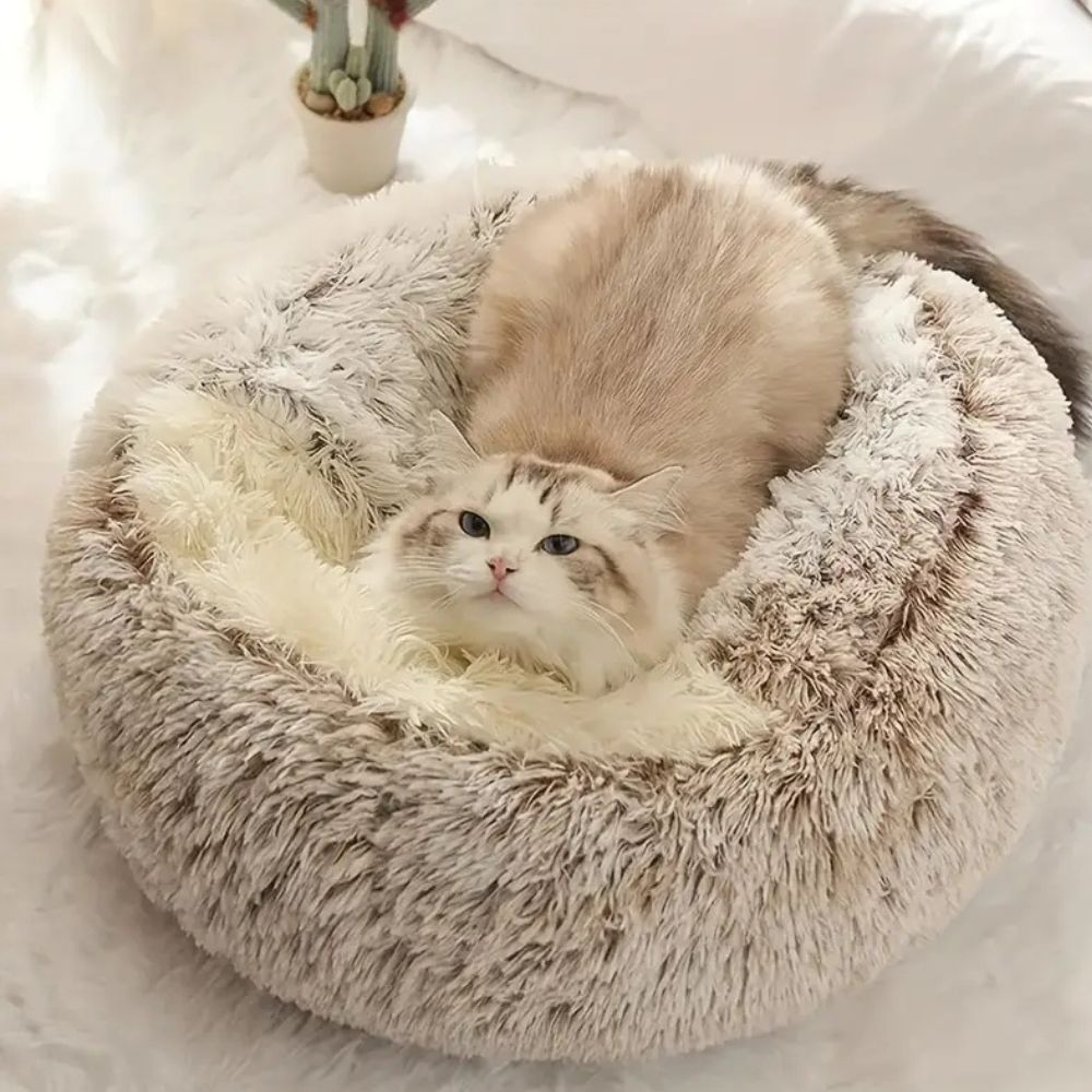 Hooded Faux Fur Pet Bed