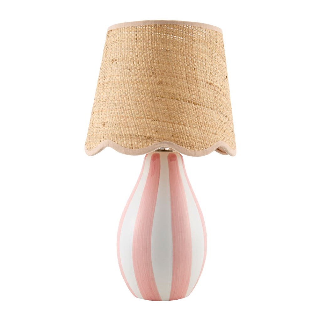 Striped Ceramic Seagrass Table Lamp