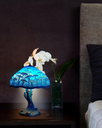 Mushroom Stained-Glass Table Lamp