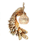 Peacock Crystal Ball Wall Sconce