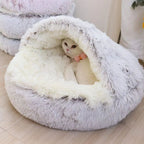 Hooded Faux Fur Pet Bed