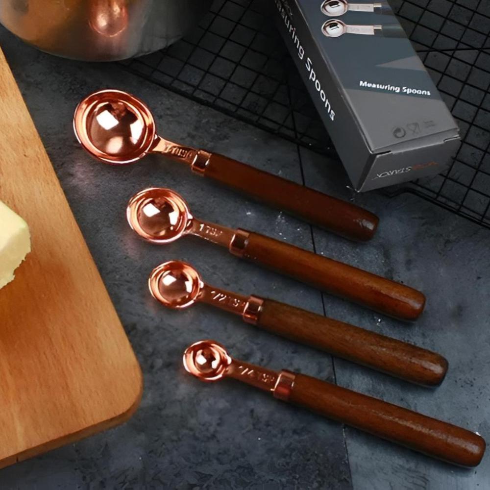 Copper Measuring Cup and Spoon Set