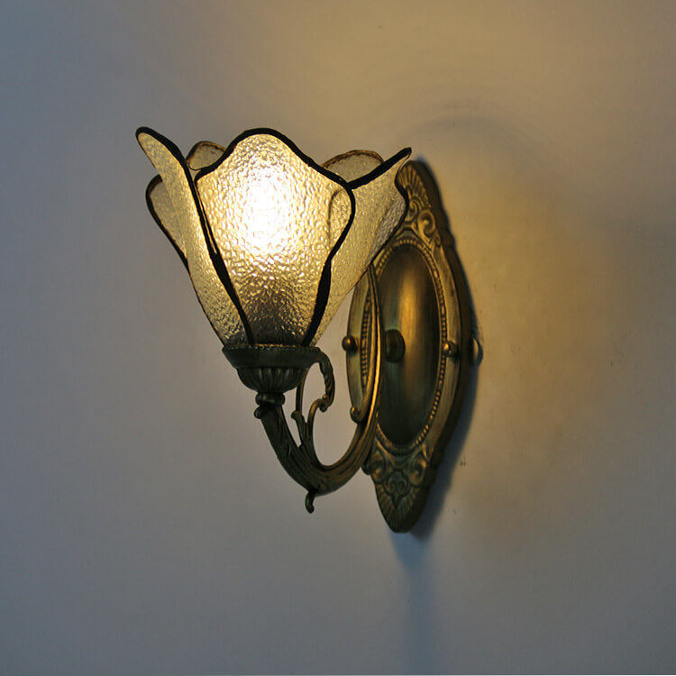 Tiffany Petal Stained Glass Wall Sconce