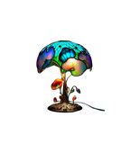 Mushroom Stained-Glass Table Lamp
