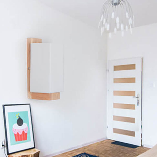 Wood & Glass Column Wall Sconce