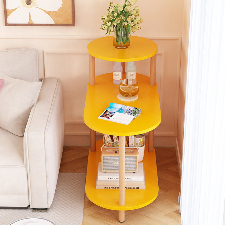Three-Tier Solid Wood End Table