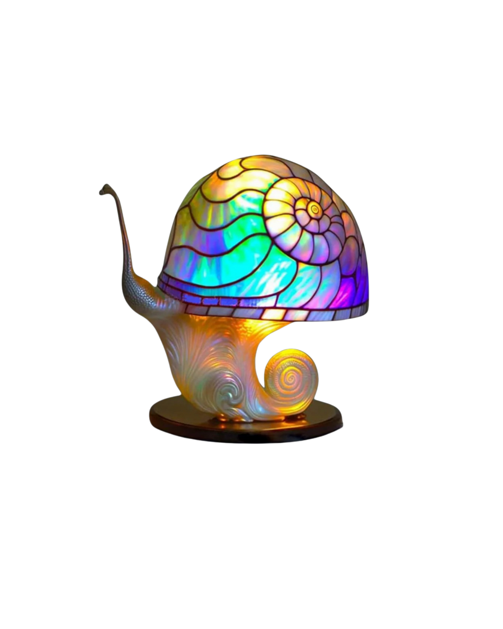 Mushroom Stained-Glass Table Lamp