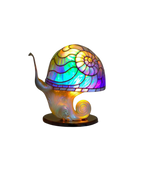 Mushroom Stained-Glass Table Lamp